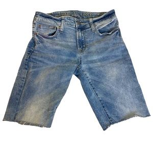 Vtg American Eagle next level flex denim skinny cut off shorts med wash 30